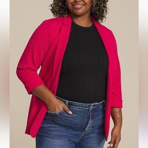 Maurices Versa Sparkle Open Front Blazer 2X Pink NWT